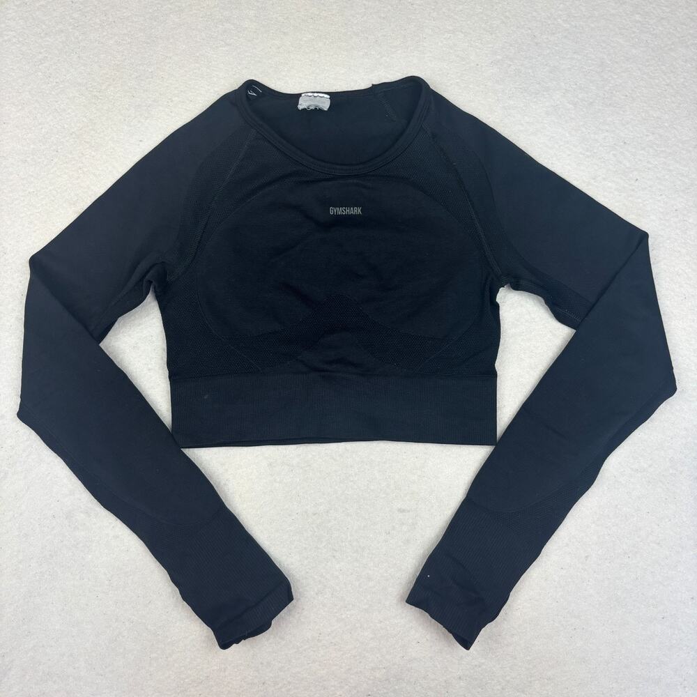 Gymshark Vital Seamless 2.0 Long Sleeve Crop Top Women’s Black - No Size Tag